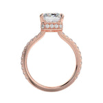Load image into Gallery viewer, 1.50 Carat Radiant Shape Hidden Halo Moissanite Ring in White Gold