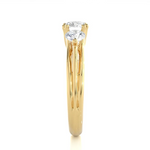 Load image into Gallery viewer, 2 Carat 3 Stone Round Cut Moissanite Ring in Yellow Gold