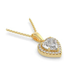 Load image into Gallery viewer, 2 Carat Heart Shape Moissanite Halo Pendant In Yellow Gold
