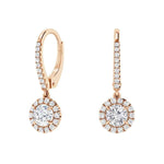 Load image into Gallery viewer, 2 Carat Round Moissanite Dangle Earrings In White Gold