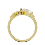 Load image into Gallery viewer, 2 Carat Pear And Round Shape Moissanite Cluster Ring in Yellow Gold
