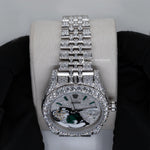 Load image into Gallery viewer, Custom Green Pave Monopoly Dial Moissanite Datejust Watch