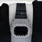 Load image into Gallery viewer, Close Up View Of Iced-out Moissanite Black Dial DW-5600 watch