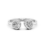 Load image into Gallery viewer, 2 Carat Heart Shaped Moissanite Toi Et Moi Engagement Ring in White Gold