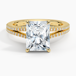 Load image into Gallery viewer, 2 Ct Radiant Cut Moissanite Split Shank Engagement Ring in White Gold
