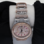 Load image into Gallery viewer, Close Up View Of Moissanite Iced Out luxury watches for men