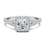 Load image into Gallery viewer, 2 Carat Asscher Cut Split Shank Moissanite Ring in White Gold