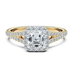 Load image into Gallery viewer, 2 Carat Asscher Cut Split Shank Moissanite Ring in White Gold