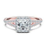 Load image into Gallery viewer, 2 Carat Asscher Cut Split Shank Moissanite Ring in White Gold