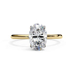 Load image into Gallery viewer, 2 Ct Oval Moissanite Solitaire Engagement Ring Silver