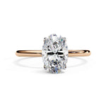 Load image into Gallery viewer, 2 Ct Oval Moissanite Solitaire Engagement Ring Silver
