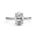 Load image into Gallery viewer, 2 Ct Oval Moissanite Solitaire Engagement Ring Silver