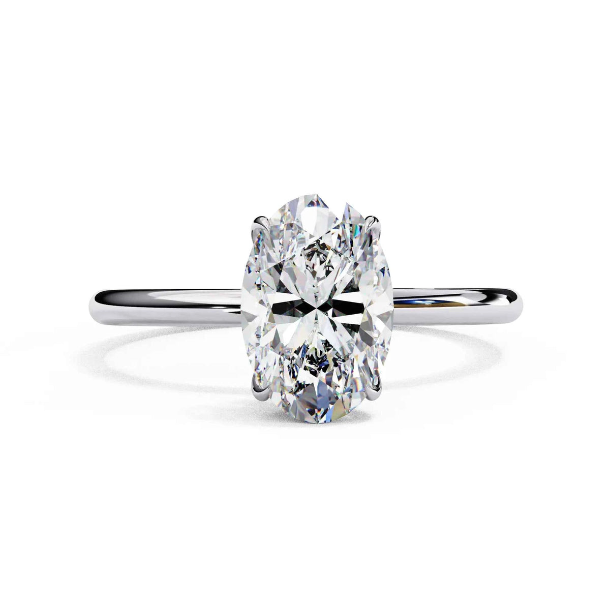 2 ct oval moissanite solitaire engagement ring silver