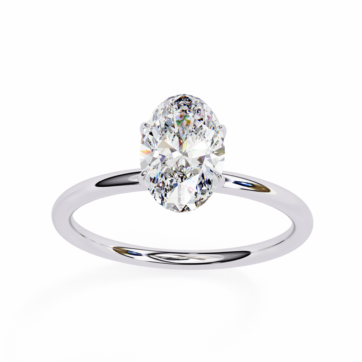 2 ct oval moissanite solitaire engagement ring silver