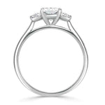 Load image into Gallery viewer, 2 Carat Radiant Cut Three Stone Moissanite Ring in White Gold