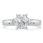 Load image into Gallery viewer, 2 Carat Radiant Cut Three Stone Moissanite Ring in White Gold
