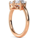 Load image into Gallery viewer, 3.50 Ct Moissanite Emerald and Pear Toi Et Moi Ring In Rose Gold