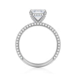 Load image into Gallery viewer, 3 Carat Emerald Cut Moissanite Hidden Halo Ring In White Gold