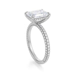 Load image into Gallery viewer, 3 Carat Emerald Cut Moissanite Hidden Halo Ring In White Gold