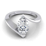 Load image into Gallery viewer, 3 Carat Marquise Cut Moissanite Bypass Solitaire Ring In White Gold