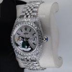 Load image into Gallery viewer, Custom Green Pave Monopoly Dial Moissanite Datejust Watch
