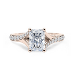 Load image into Gallery viewer, 3 Carat Radiant Cut Moissanite Engagement Ring in Rose Gold