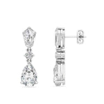 Load image into Gallery viewer, 4.50 Carat Fancy Shape Moissanite Dangle Earrings In White Gold