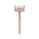 Load image into Gallery viewer, 1.50 Carat Radiant Shape Hidden Halo Moissanite Ring in White Gold