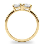 Load image into Gallery viewer, 4 Ct Emerald & Oval Cut Moissanite Toi et Moi Engagement Ring In Yellow Gold