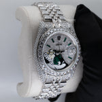 Load image into Gallery viewer, Custom Green Pave Monopoly Dial Moissanite Datejust Watch
