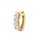 Load image into Gallery viewer, 0.80 Carat Round Shaped 5 Stone Moissanite Hoop Earring for Men's