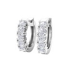 Load image into Gallery viewer, 0.80 Carat Round Shaped 5 Stone Moissanite Hoop Earring for Men's