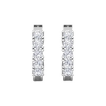 Load image into Gallery viewer, 0.80 Carat Round Shaped 5 Stone Moissanite Hoop Earring for Men's