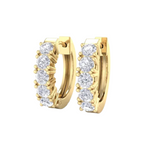 Load image into Gallery viewer, 0.80 Carat Round Shaped 5 Stone Moissanite Hoop Earring for Men's