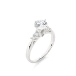 Load image into Gallery viewer, 1 Ct Round Cut Moissanite Five Stone Engagement Ring In White Gold