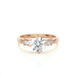Load image into Gallery viewer, 1 Ct Round Cut Moissanite Five Stone Engagement Ring In White Gold