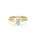 Load image into Gallery viewer, 1 Ct Round Cut Moissanite Five Stone Engagement Ring In White Gold