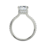 Load image into Gallery viewer, 1.50 Carat Radiant Shape Hidden Halo Moissanite Ring in White Gold