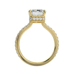 Load image into Gallery viewer, 1.50 Carat Radiant Shape Hidden Halo Moissanite Ring in White Gold