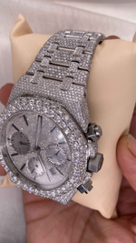 Load image into Gallery viewer, Side View of AP Iced Out Moissanite Watch For Mens