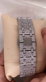 Load image into Gallery viewer, Back Side of AP Iced Out Moissanite Watch For Mens