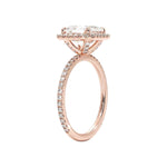 Load image into Gallery viewer, 2 Carat Asscher Cut Hidden Halo Moissanite Ring in Rose Gold