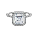 Load image into Gallery viewer, 2 Carat Asscher Cut Hidden Halo Moissanite Ring in Rose Gold