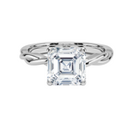 Load image into Gallery viewer, 1.50 Carat Asscher Cut Twisted Moissanite Ring in White Gold