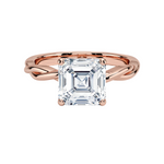 Load image into Gallery viewer, 1.50 Carat Asscher Cut Twisted Moissanite Ring in White Gold