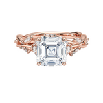 Load image into Gallery viewer, 2 Carat Asscher Shaped Vintage Moissanite Ring in White Gold