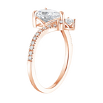 Load image into Gallery viewer, 2 Carat Asscher Cut Curved Moissanite Ring in Yellow Gold