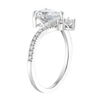 Load image into Gallery viewer, 2 Carat Asscher Cut Curved Moissanite Ring in Yellow Gold