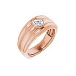 Load image into Gallery viewer, 1 Carat Round Cut Bezel Set Moissanite Wedding Ring for Men