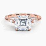 Load image into Gallery viewer, 2 Carat Asscher Cut Moissanite 7 Stone Engagement Ring in Rose Gold